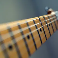 Zbliżenie na gryf gitary elektrycznej. Zastanawiasz się, ile trwa nauka gry na gitarze? To zależy od Ciebie!