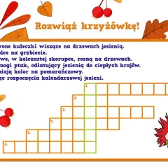 Jesienna krzyżówka z zagadkami o tematyce jesiennej. Rozwiąż ją w stylu jazzowym!