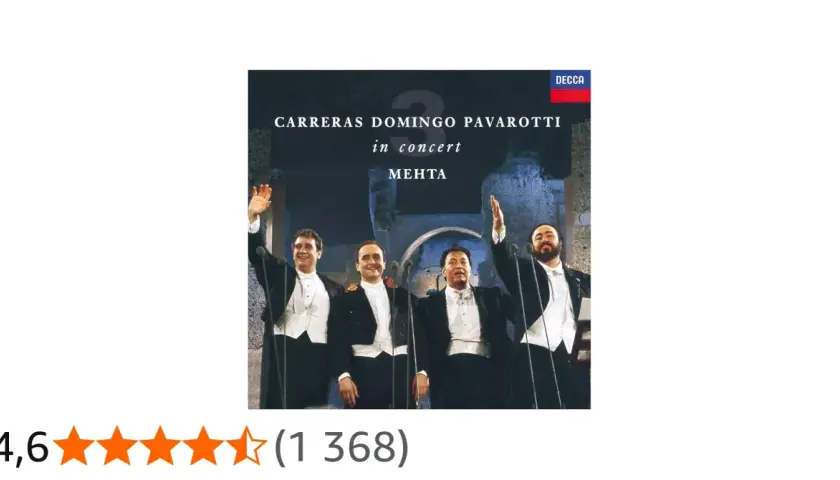 Trzej tenorzy członkowie: Carreras, Domingo i Pavarotti w koncercie z dir. Mehtą.