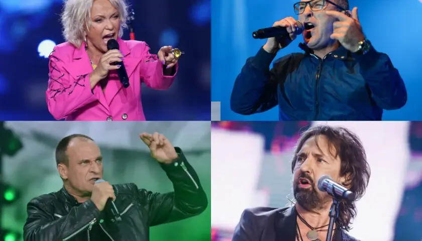 Polskie zespoły muzyczne alfabetycznie: Kora, Kazik, Muniek Staszczyk, Maciej Maleńczuk.