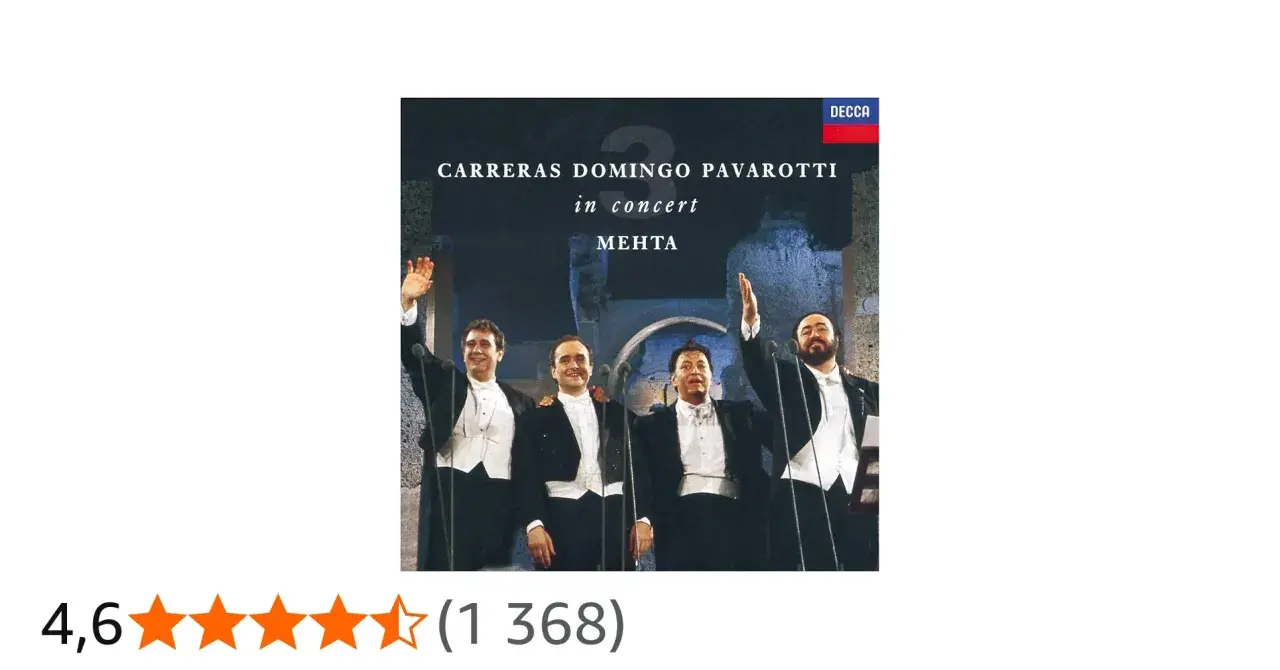 Trzej tenorzy członkowie: Carreras, Domingo i Pavarotti w koncercie z dir. Mehtą.