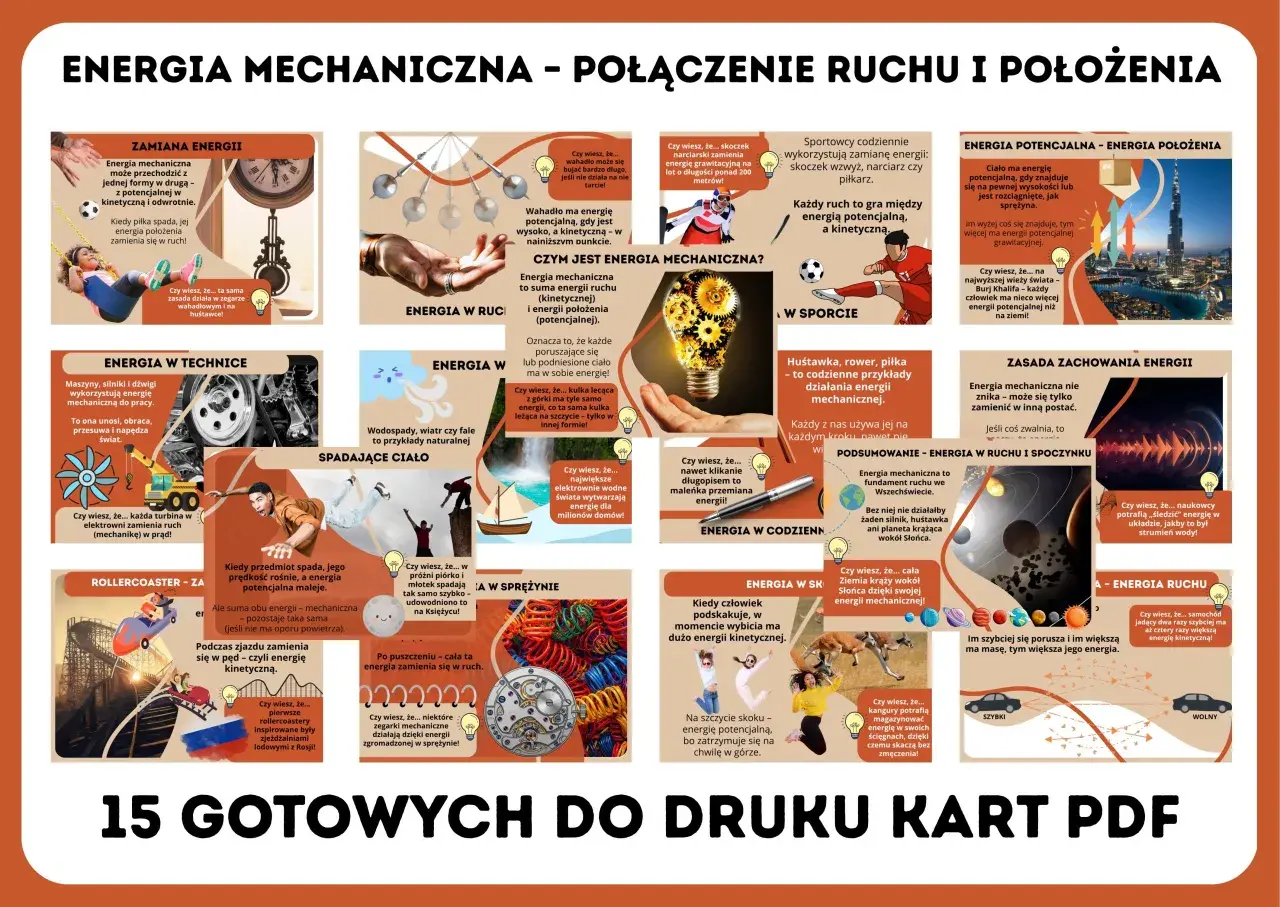 Energia mechaniczna to ruch i położenie. Sportowcy, huśtawki, a nawet Ziemia krążąca wokół Słońca – to wszystko przykłady, jak działa energia, allegro ma non troppo.