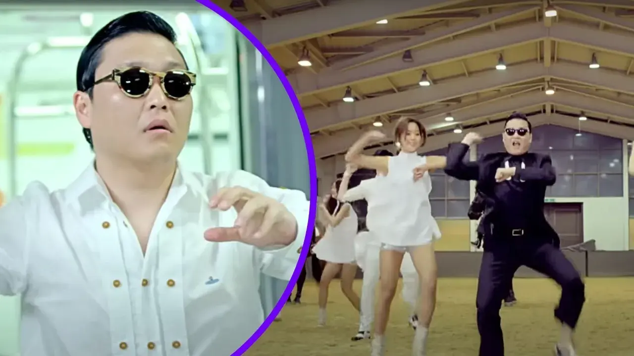 Psy w białej koszuli i w czarnym garniturze, tańczący w rytm "Gangnam Style". Tekst po polsku tego hitu zna każdy!