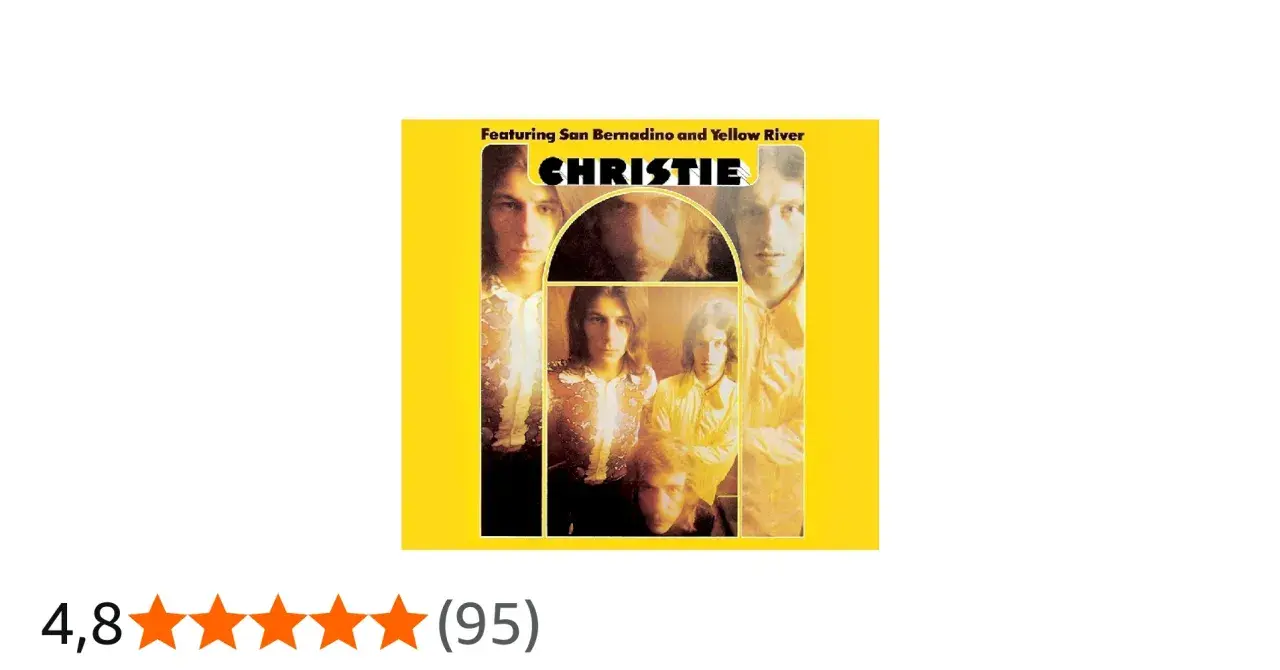 Okładka albumu "Christie" z wizerunkiem zespołu i napisem "Featuring San Bernadino and Yellow River".